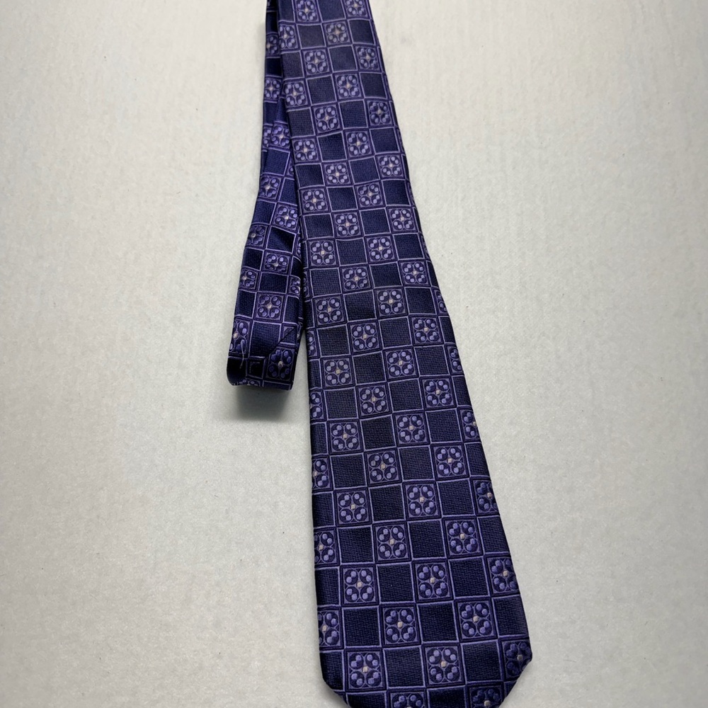 Génesis Purple Geometric Italian Silk Tie - Men Accessories